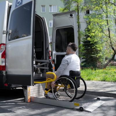 Full Shot Disabled Man Getting Car 1